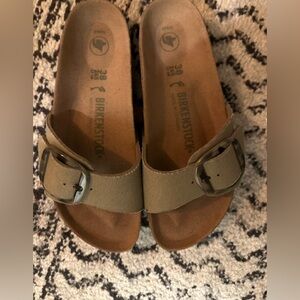 Birkenstock slide on sandals size 28 - olive color